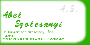 abel szolcsanyi business card
