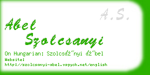 abel szolcsanyi business card